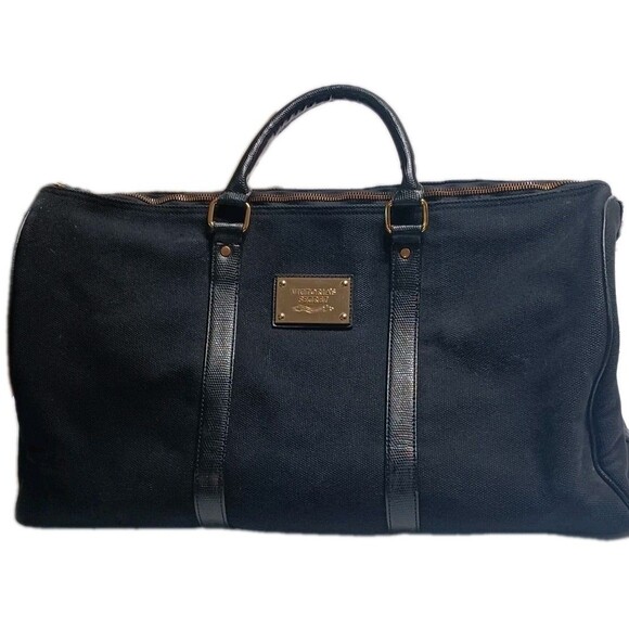 Victoria Secret Large Black Canvas Duffel Bag  Oversized - Picture 1 of 9
